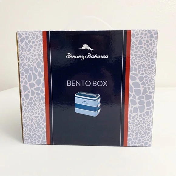 Tommy Bahama "Bento Box" 3 Layer Blue & White ~ NIB - Picture 2 of 9